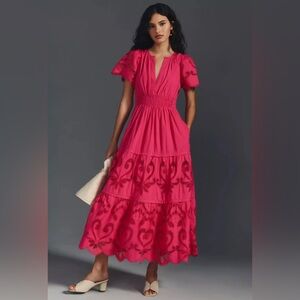 Anthropologie Somerset Maxi Dress Cutwork Edition